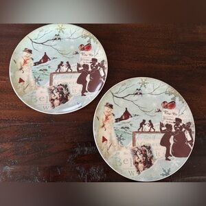New, Bethany Lowe Designs “Winter Wish” Set of 2 Decorative Plates 🎄
